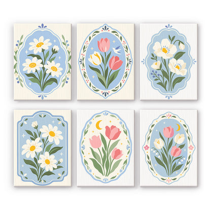 Blue Floral Medallions mini paint by numbers – image 7