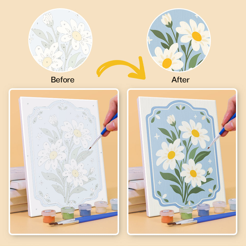 Blue Floral Medallions mini paint by numbers – image 10