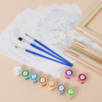 Blue Floral Medallions mini paint by numbers – image 11