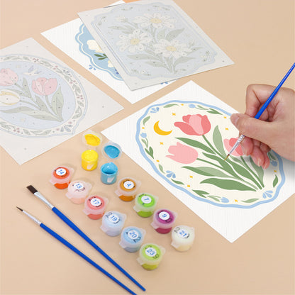 Blue Floral Medallions mini paint by numbers – image 12