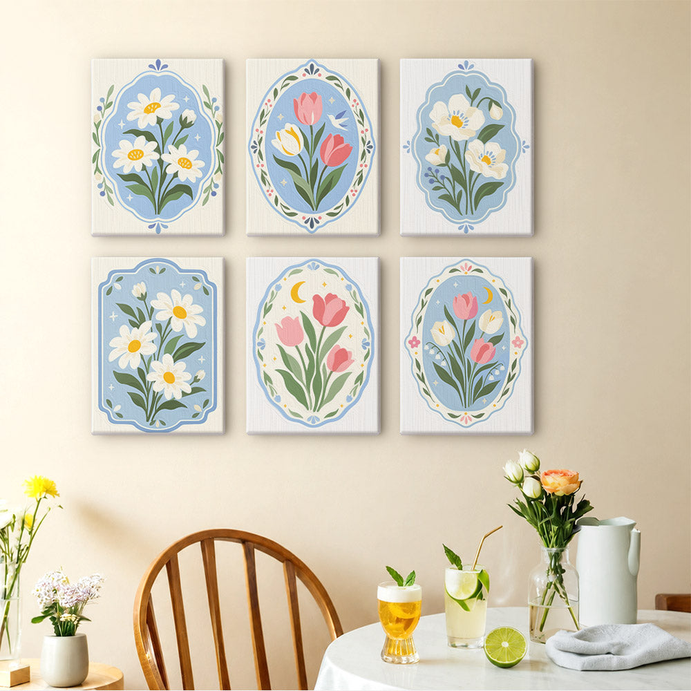 Blue Floral Medallions mini paint by numbers – image 14