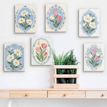 Blue Floral Medallions mini paint by numbers – image 15