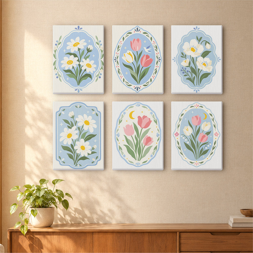 Blue Floral Medallions mini paint by numbers – image 16