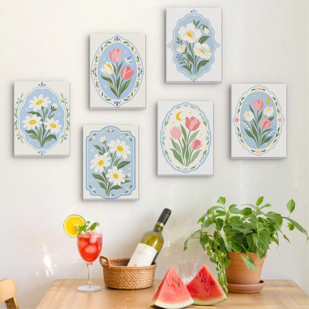 Blue Floral Medallions mini paint by numbers – image 17
