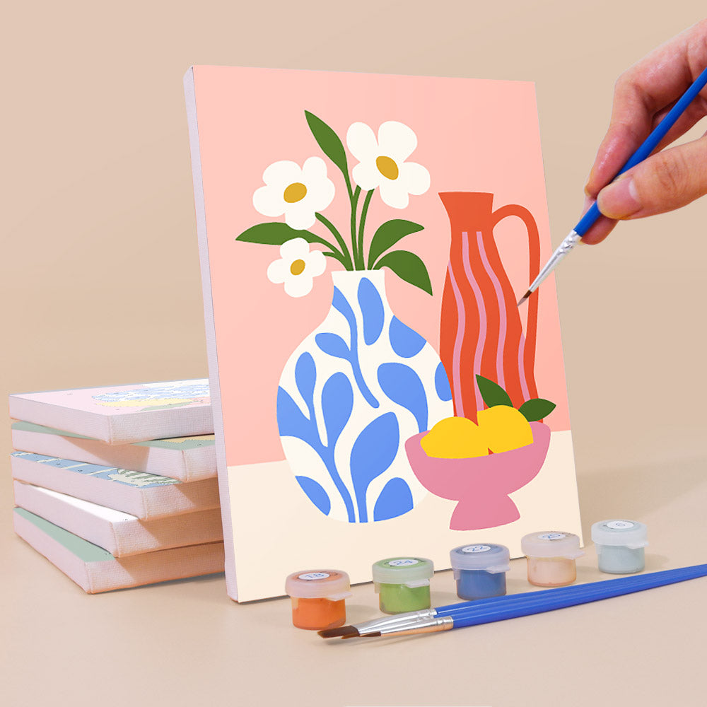 Colorful Vase and Fruit mini paint by numbers – image 3