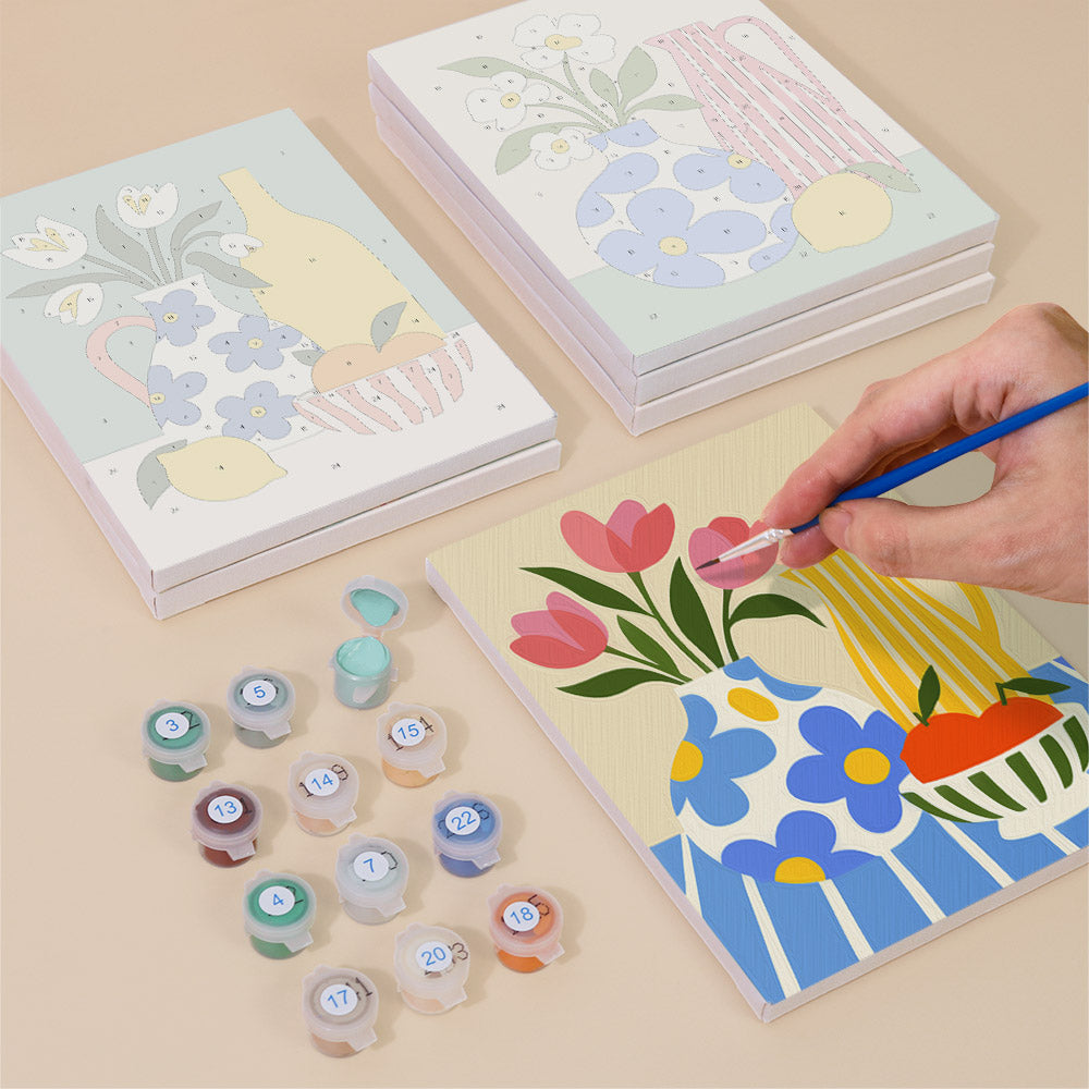 Colorful Vase and Fruit mini paint by numbers – image 4