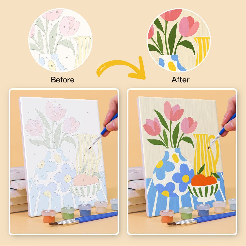 Colorful Vase and Fruit mini paint by numbers – image 10