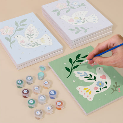 Floral Peace Doves mini paint by numbers – image 4
