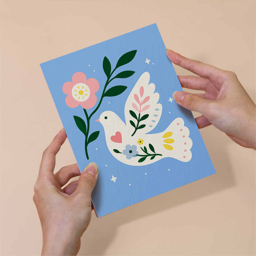 Floral Peace Doves mini paint by numbers – image 6