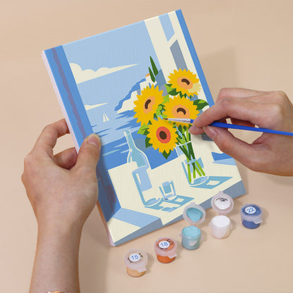 Open Window Sea View Bouquets mini paint by numbers – image 5