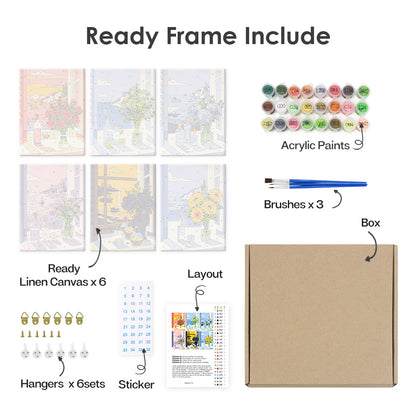 Open Window Sea View Bouquets mini paint by numbers – image 20