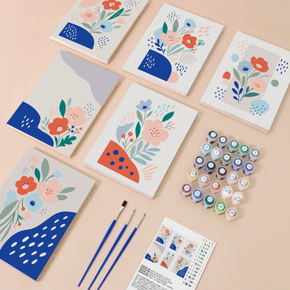 Modern Abstract Floral mini paint by numbers – image 1