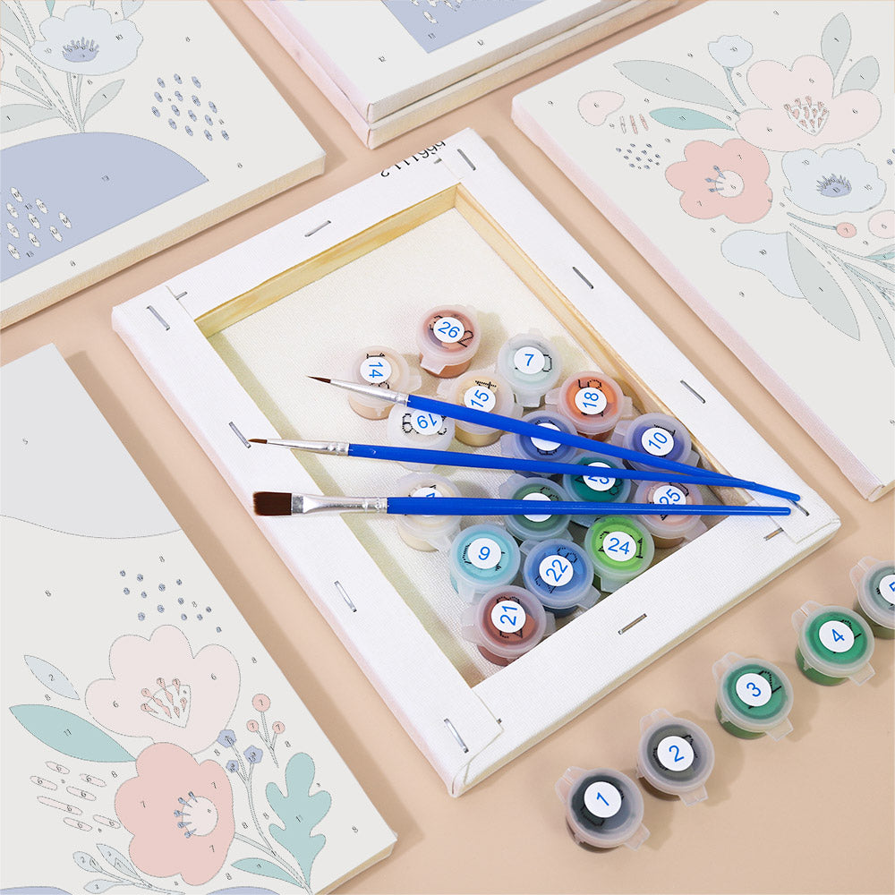 Modern Abstract Floral mini paint by numbers – image 2