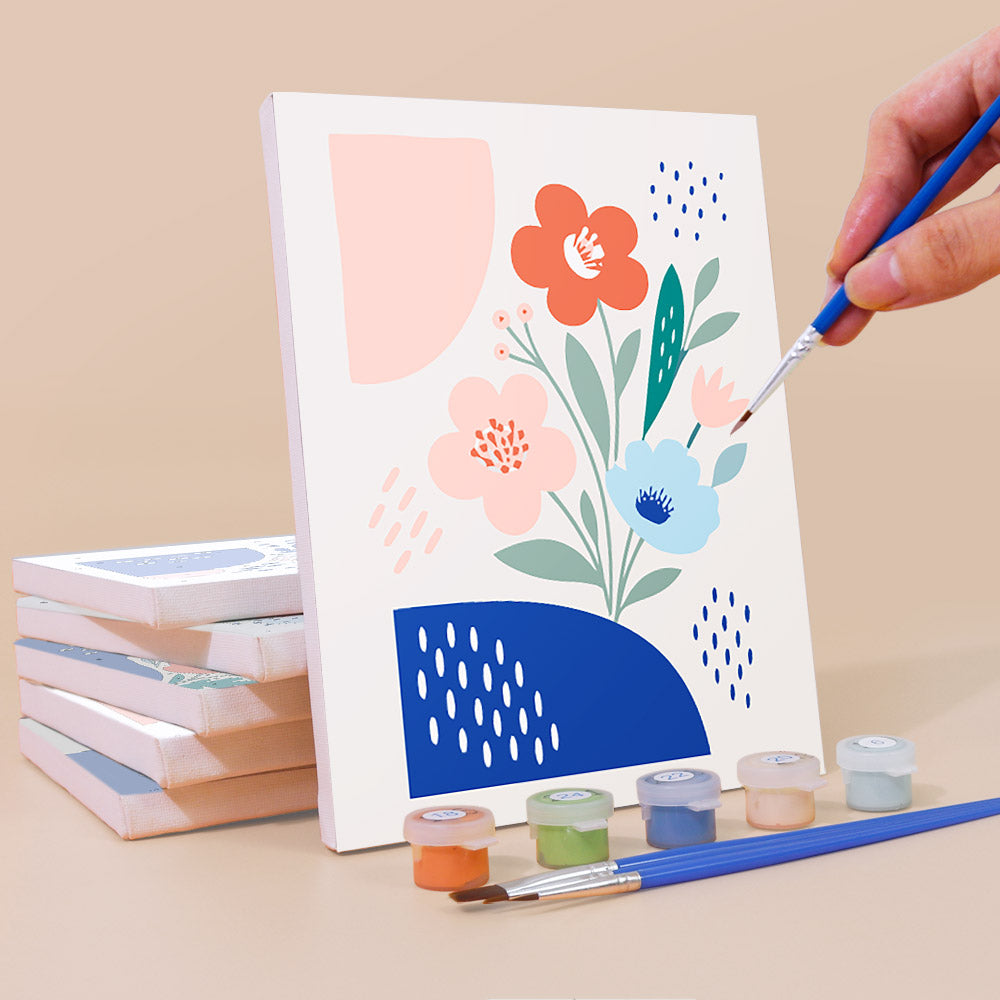 Modern Abstract Floral mini paint by numbers – image 3