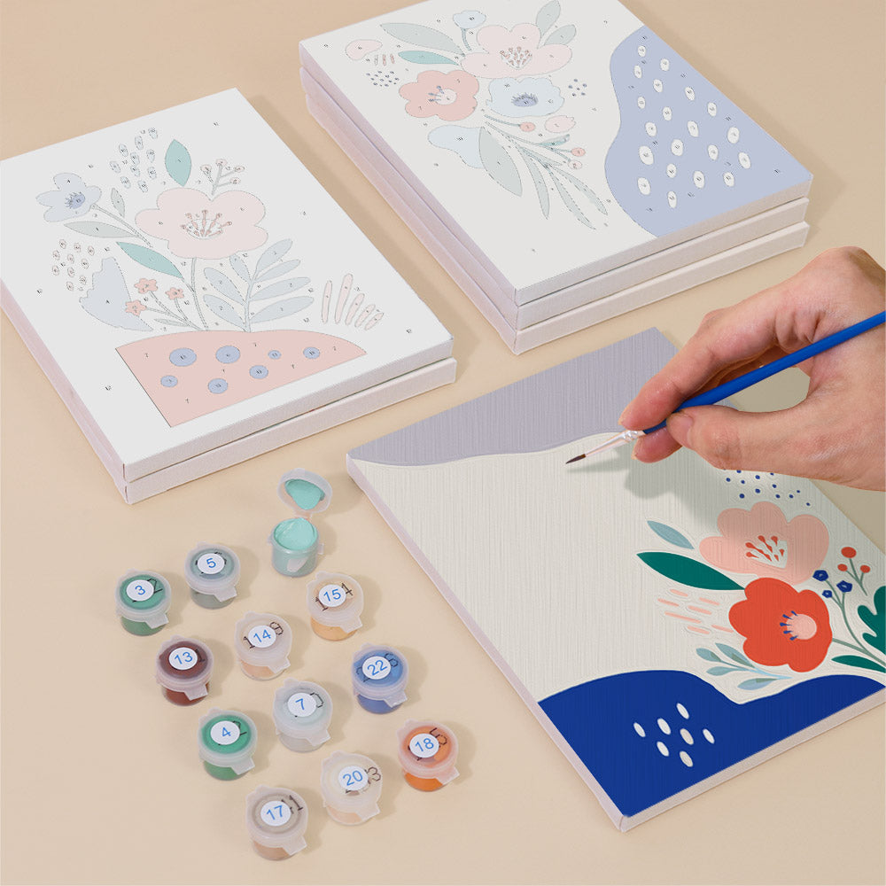 Modern Abstract Floral mini paint by numbers – image 4