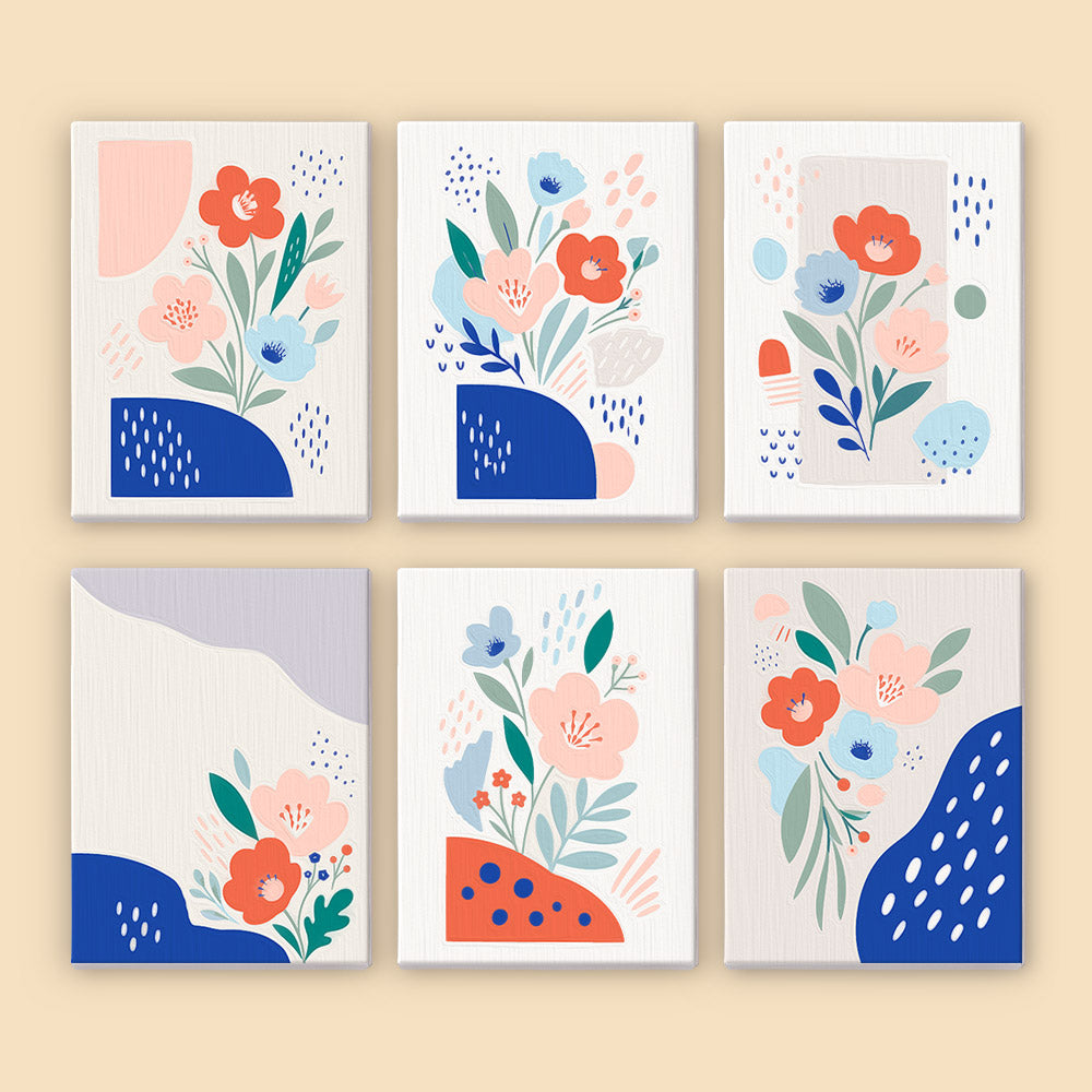 Modern Abstract Floral mini paint by numbers – image 8