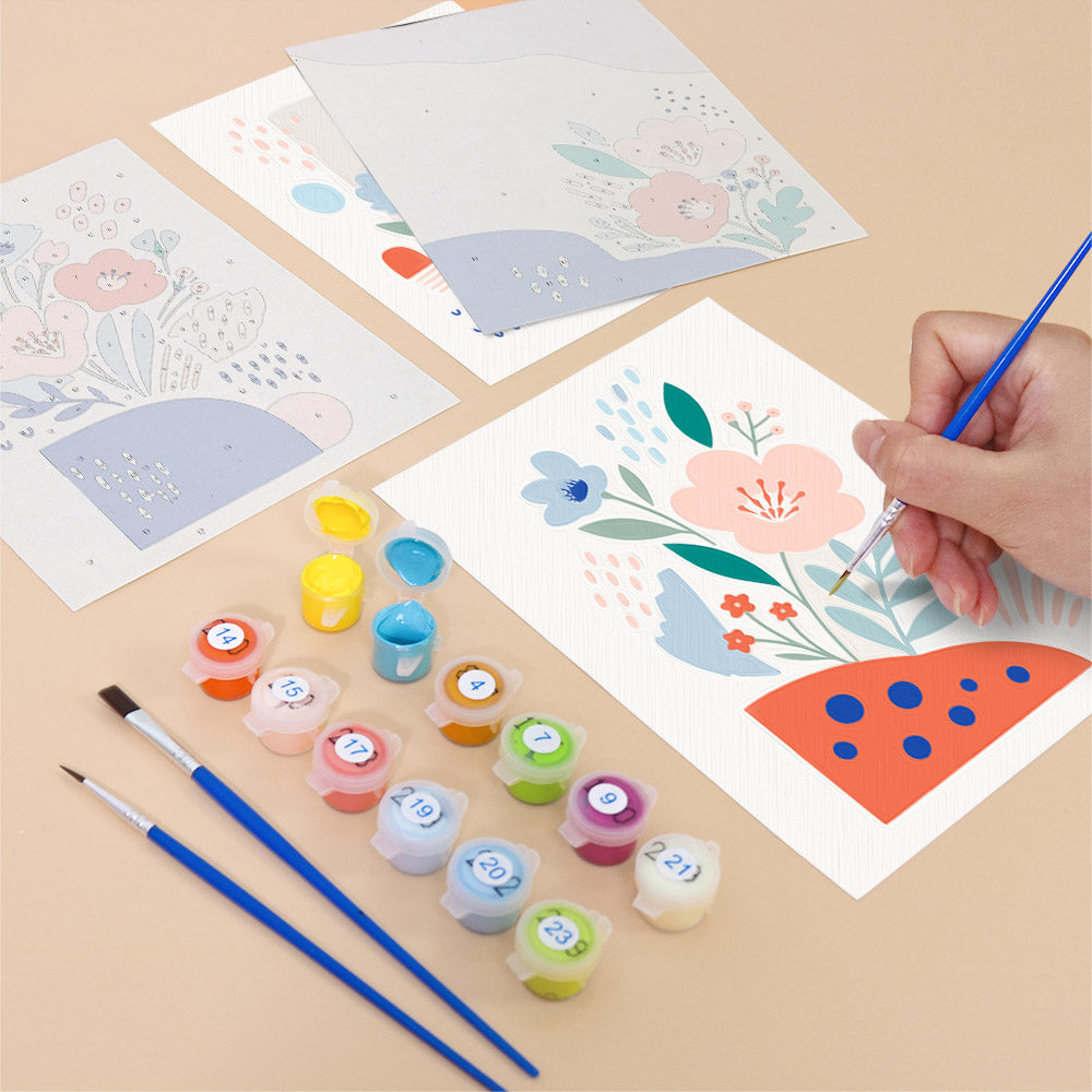 Modern Abstract Floral mini paint by numbers – image 12