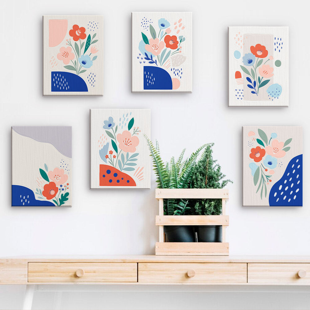 Modern Abstract Floral mini paint by numbers – image 15