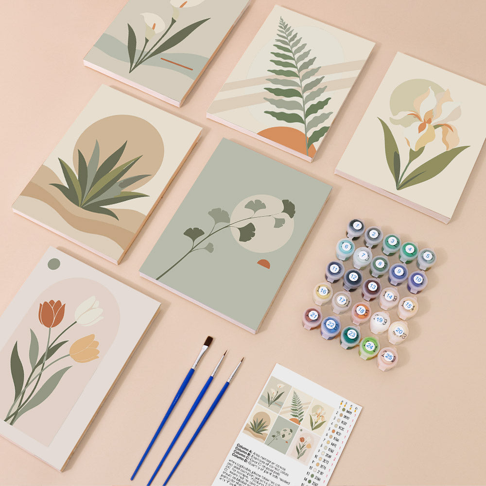 Muted Botanical Studies mini paint by numbers – image 1