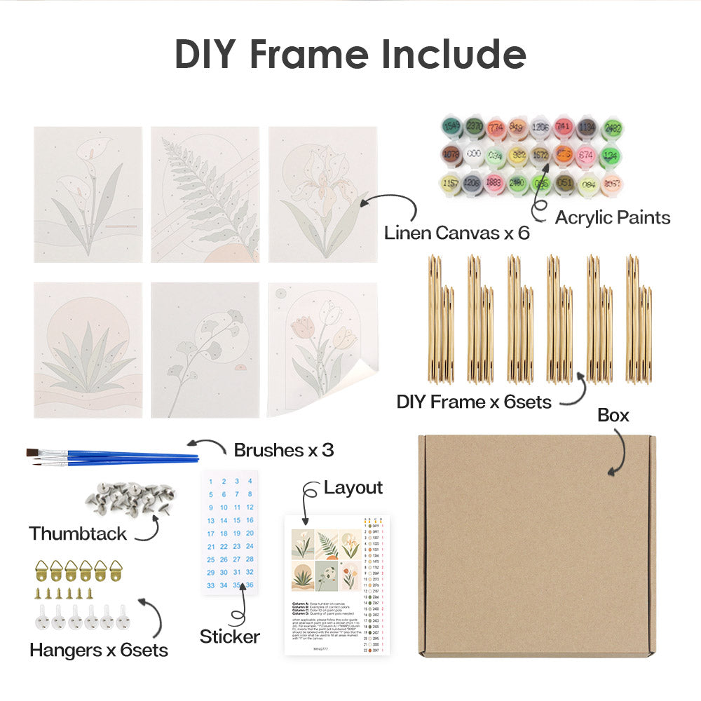 Muted Botanical Studies mini paint by numbers – image 18
