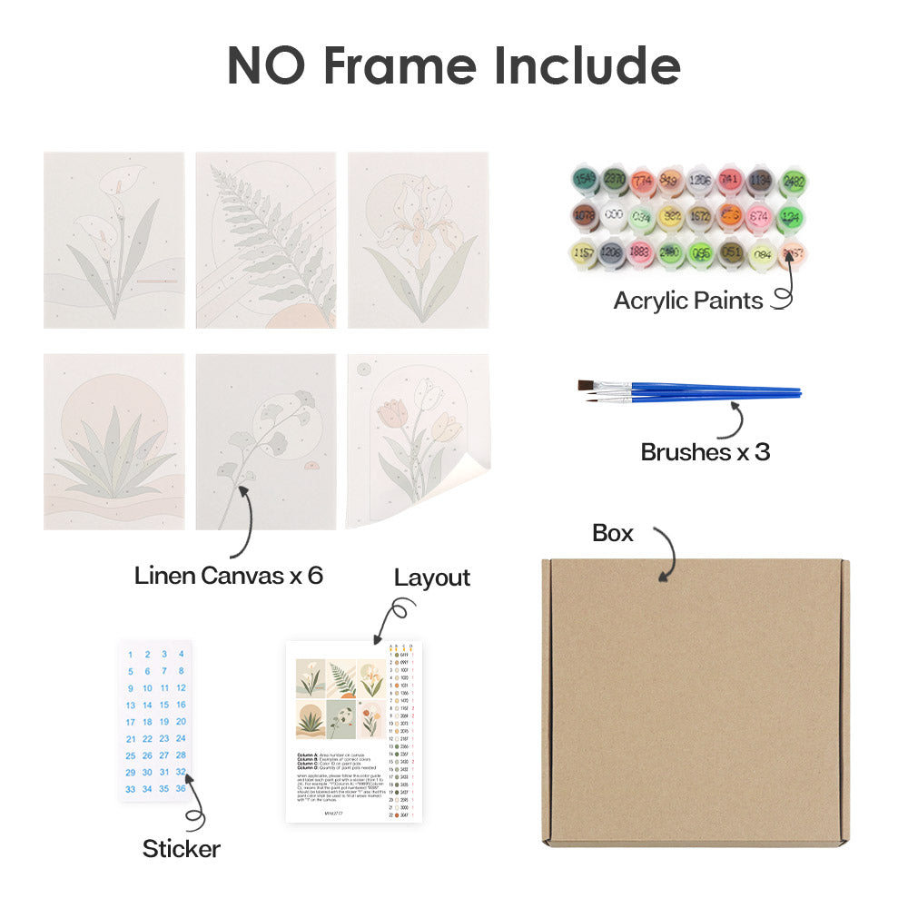 Muted Botanical Studies mini paint by numbers – image 19