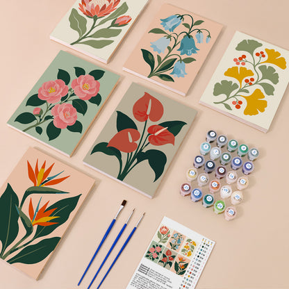 Protea and Bird of Paradise mini paint by numbers – image 1