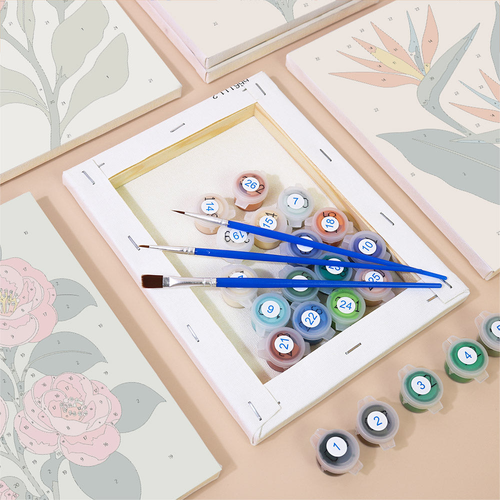 Protea and Bird of Paradise mini paint by numbers – image 2