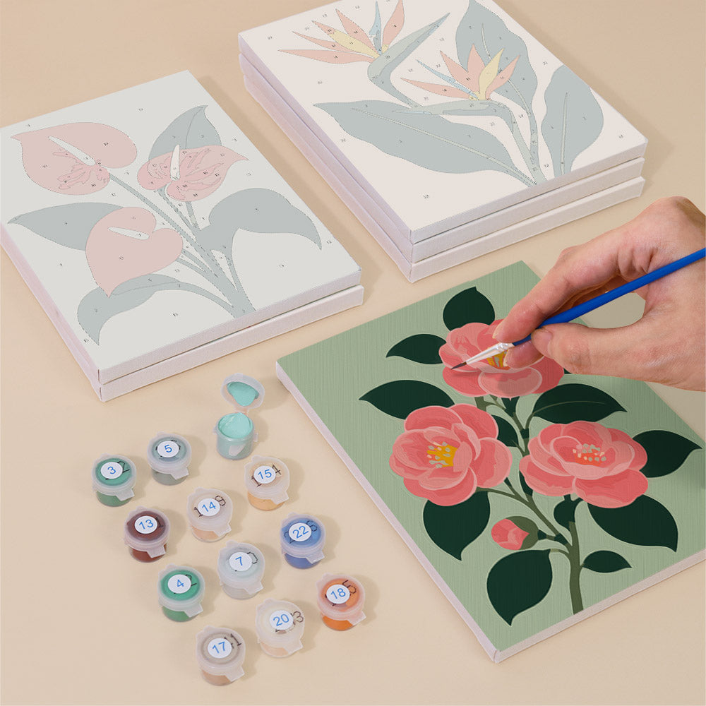 Protea and Bird of Paradise mini paint by numbers – image 4
