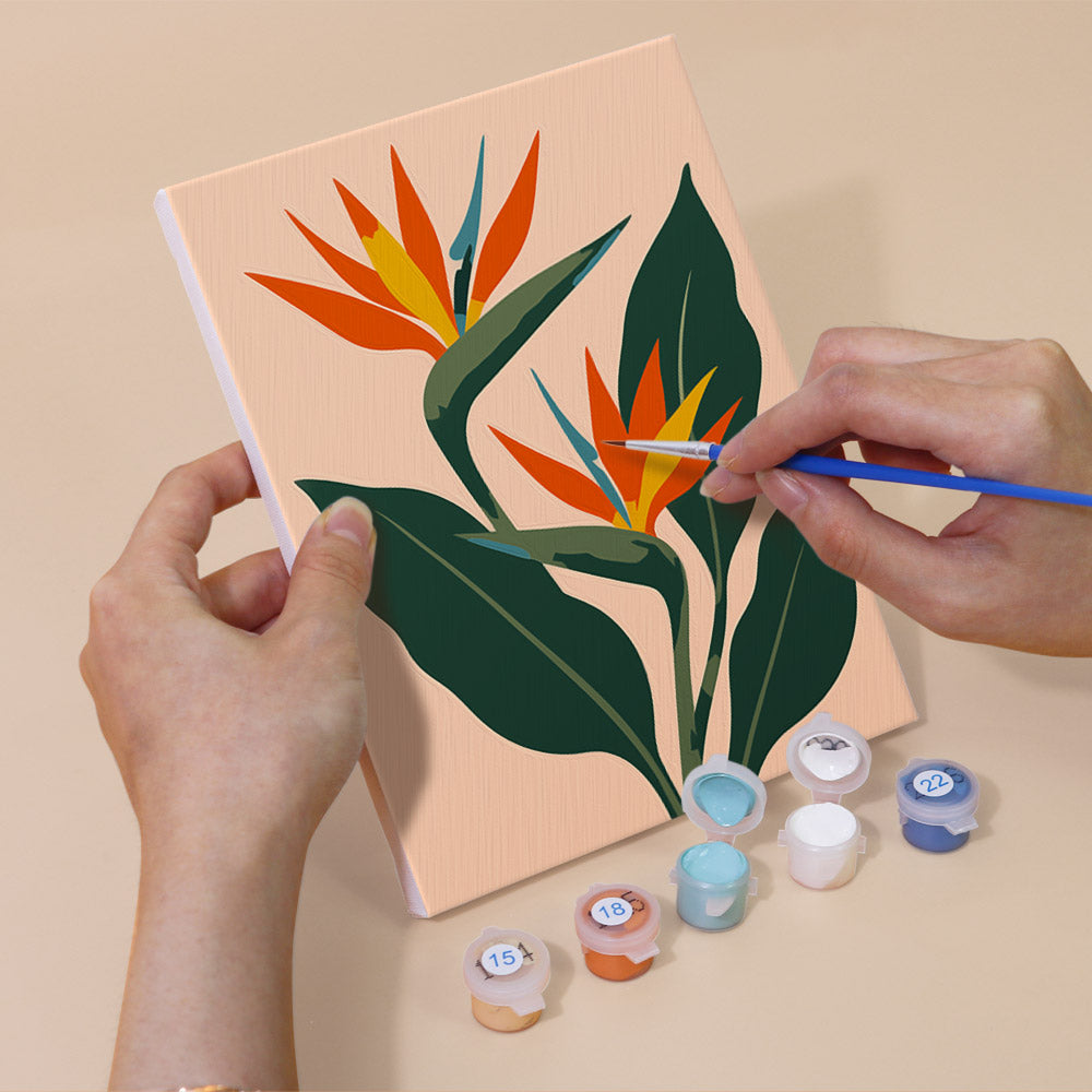 Protea and Bird of Paradise mini paint by numbers – image 5