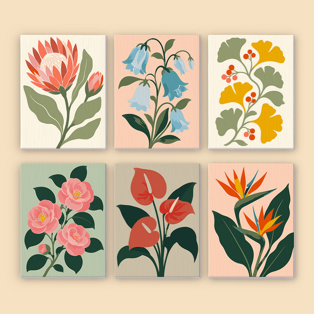 Protea and Bird of Paradise mini paint by numbers – image 8