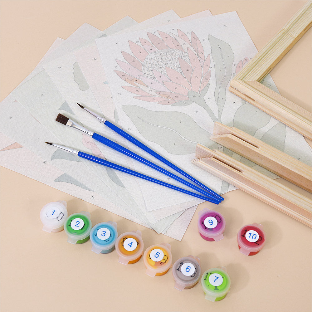 Protea and Bird of Paradise mini paint by numbers – image 11