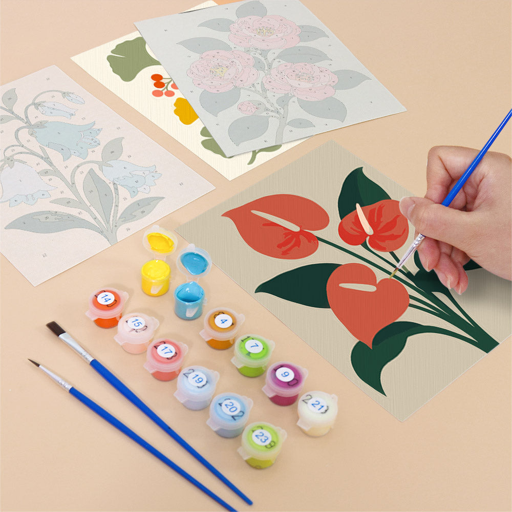 Protea and Bird of Paradise mini paint by numbers – image 12