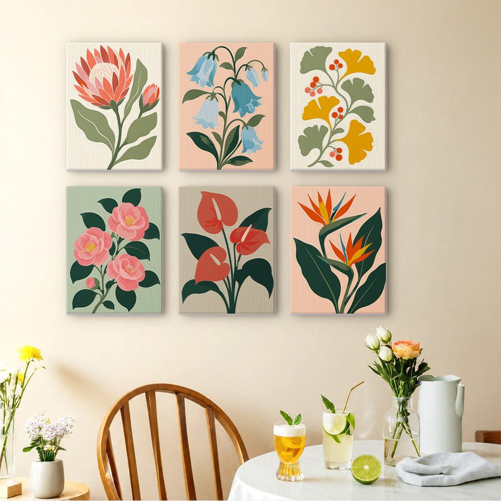 Protea and Bird of Paradise mini paint by numbers – image 14