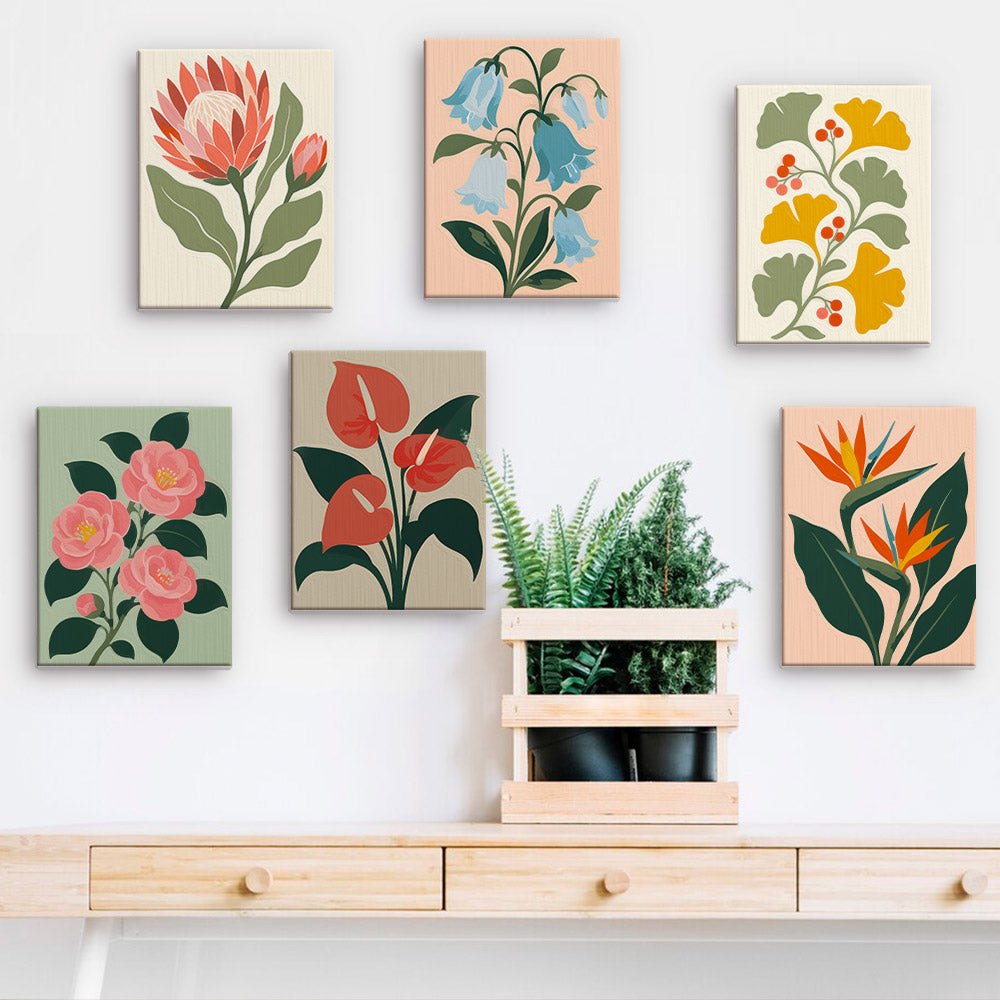 Protea and Bird of Paradise mini paint by numbers – image 15
