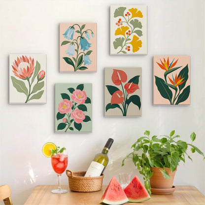 Protea and Bird of Paradise mini paint by numbers – image 17