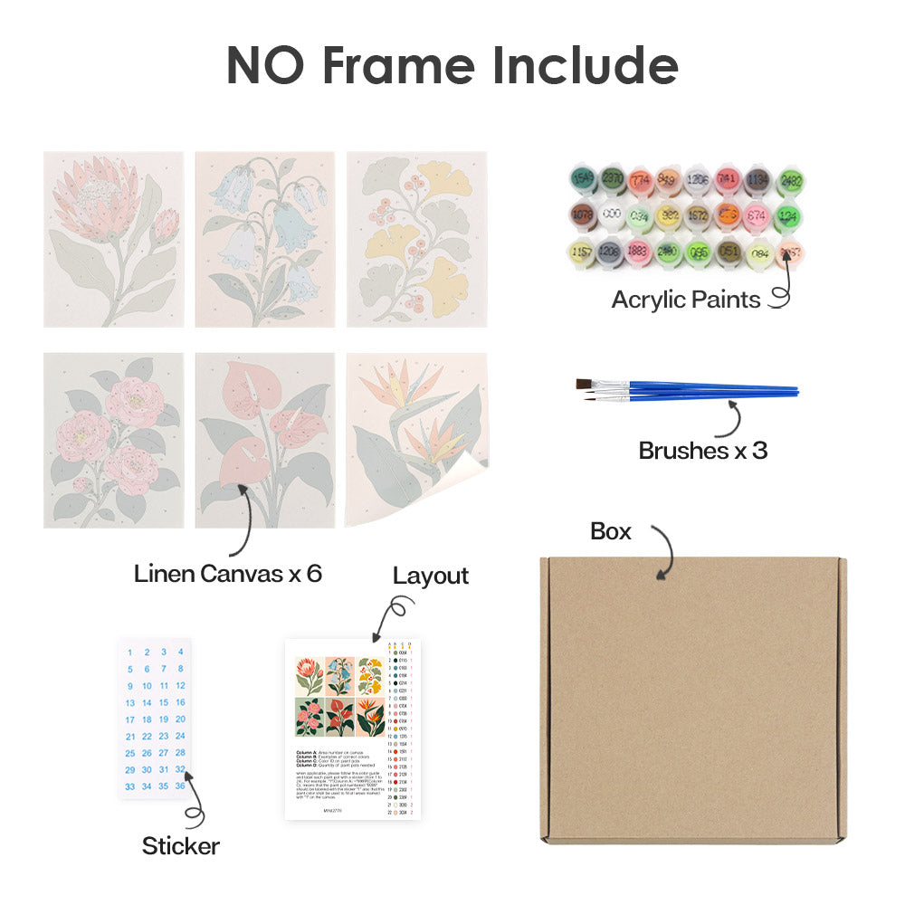 Protea and Bird of Paradise mini paint by numbers – image 19