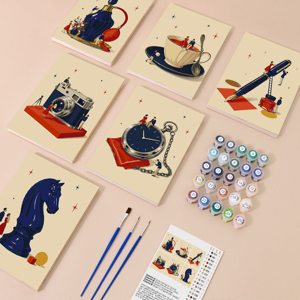 Tiny People and Objects mini paint by numbers – image 1