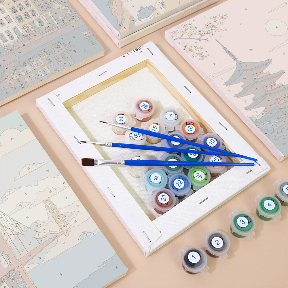 Canal Houses and Harbor Bridges mini paint by numbers – image 2