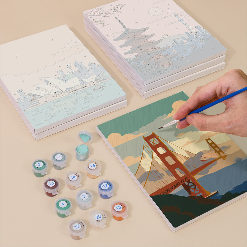 Canal Houses and Harbor Bridges mini paint by numbers – image 4