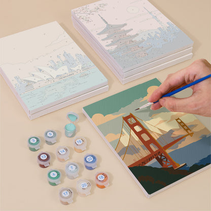 Canal Houses and Harbor Bridges mini paint by numbers – image 4