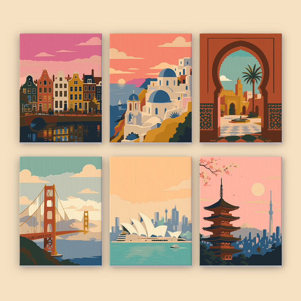 Canal Houses and Harbor Bridges mini paint by numbers – image 8