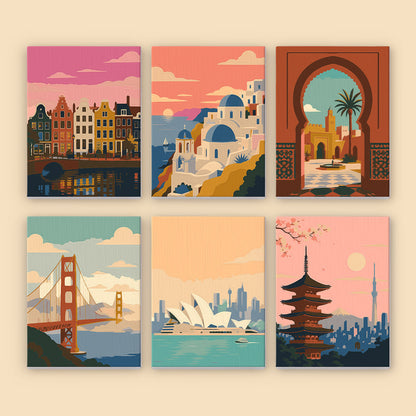 Canal Houses and Harbor Bridges mini paint by numbers – image 8