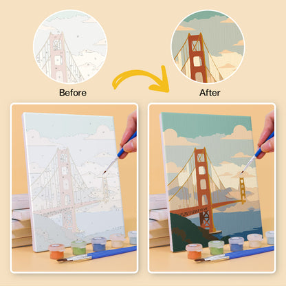 Canal Houses and Harbor Bridges mini paint by numbers – image 10