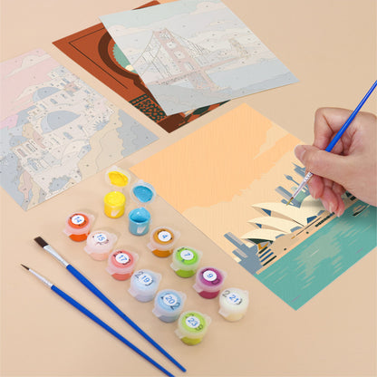 Canal Houses and Harbor Bridges mini paint by numbers – image 12