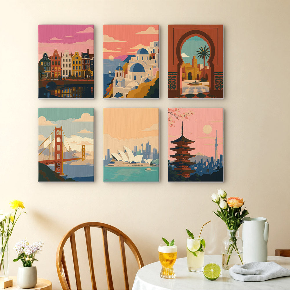 Canal Houses and Harbor Bridges mini paint by numbers – image 14