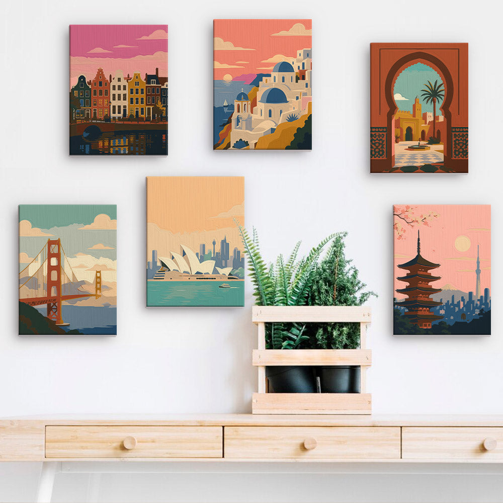 Canal Houses and Harbor Bridges mini paint by numbers – image 15