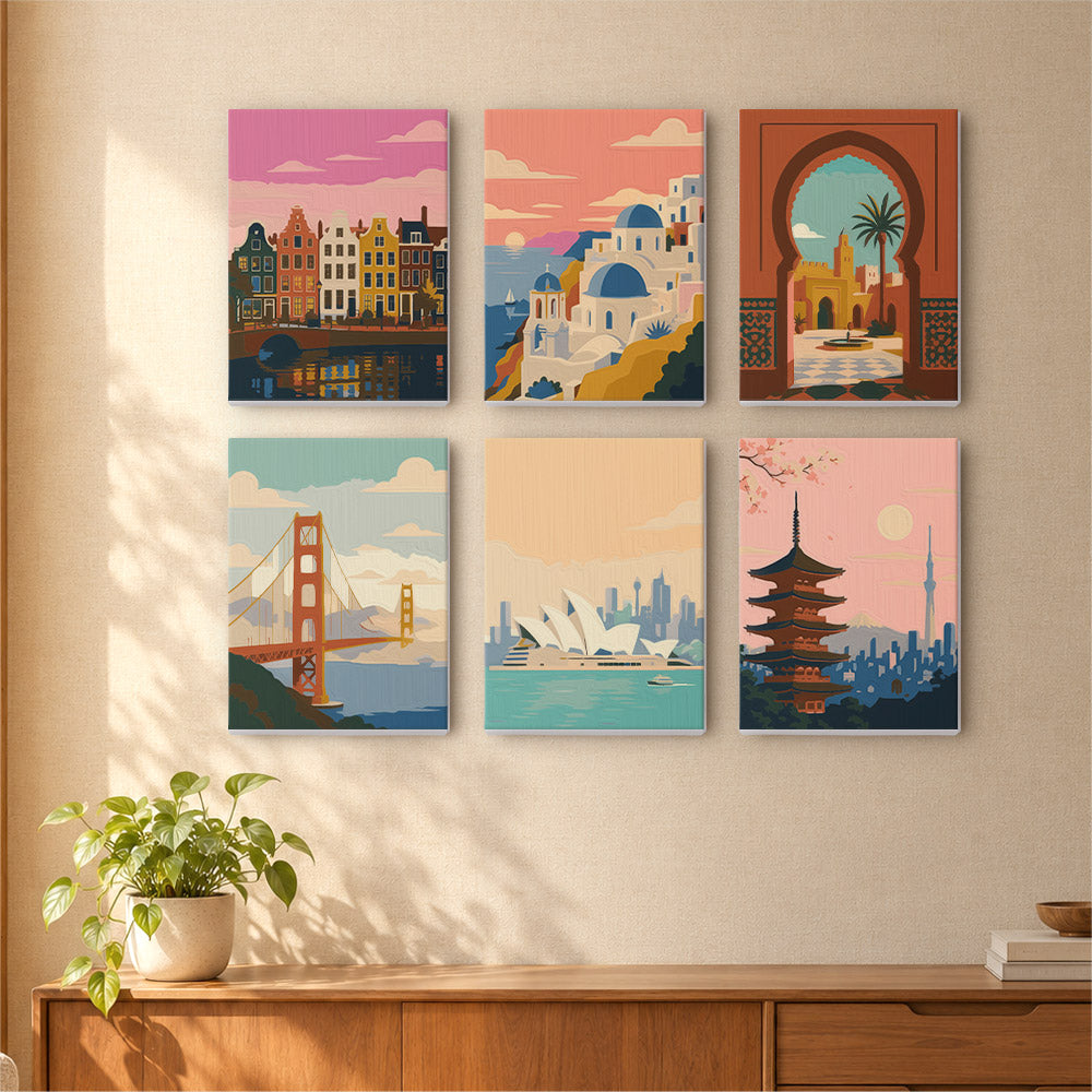 Canal Houses and Harbor Bridges mini paint by numbers – image 16