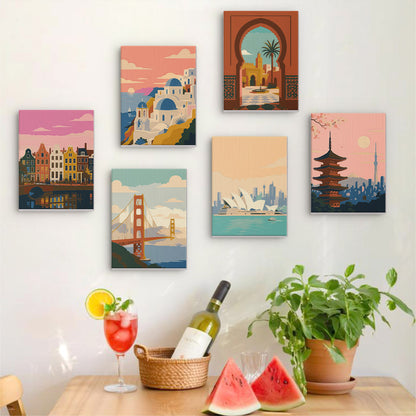 Canal Houses and Harbor Bridges mini paint by numbers – image 17