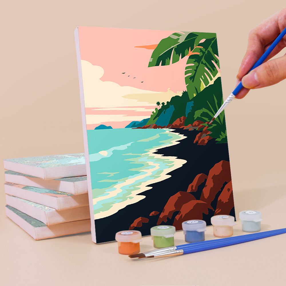 Jungle Waterfall and Lagoon Coves mini paint by numbers – image 3