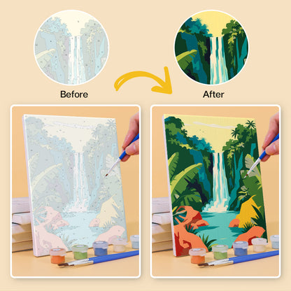 Jungle Waterfall and Lagoon Coves mini paint by numbers – image 10